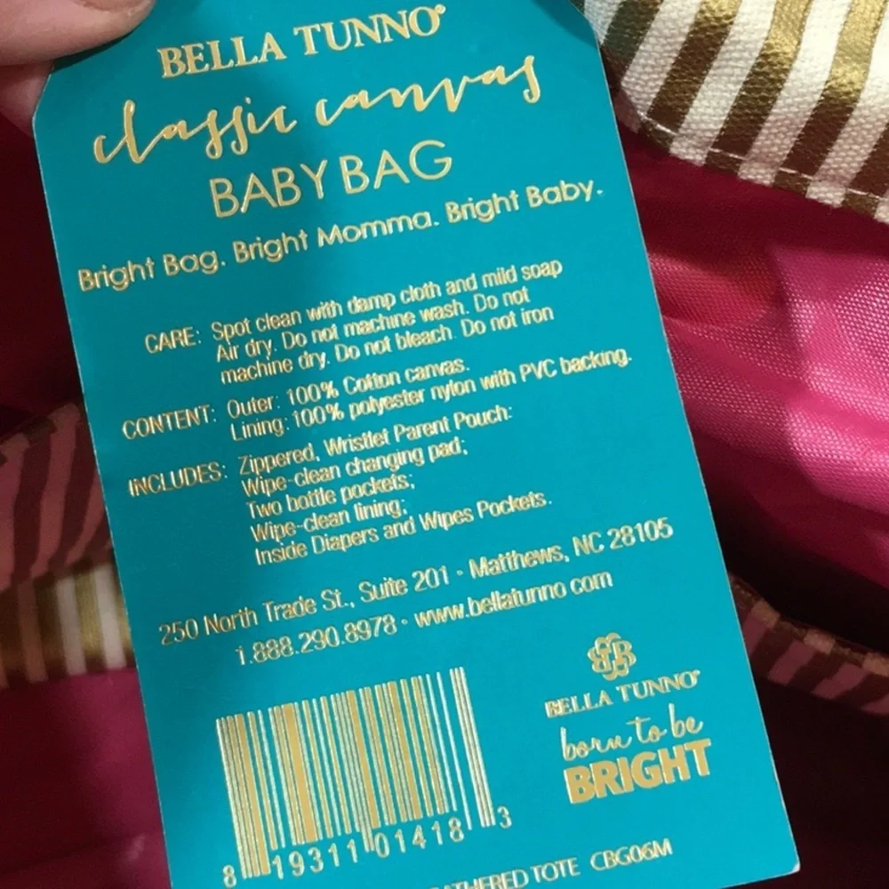 Bella Tunno gold/cream tote/diaper bag